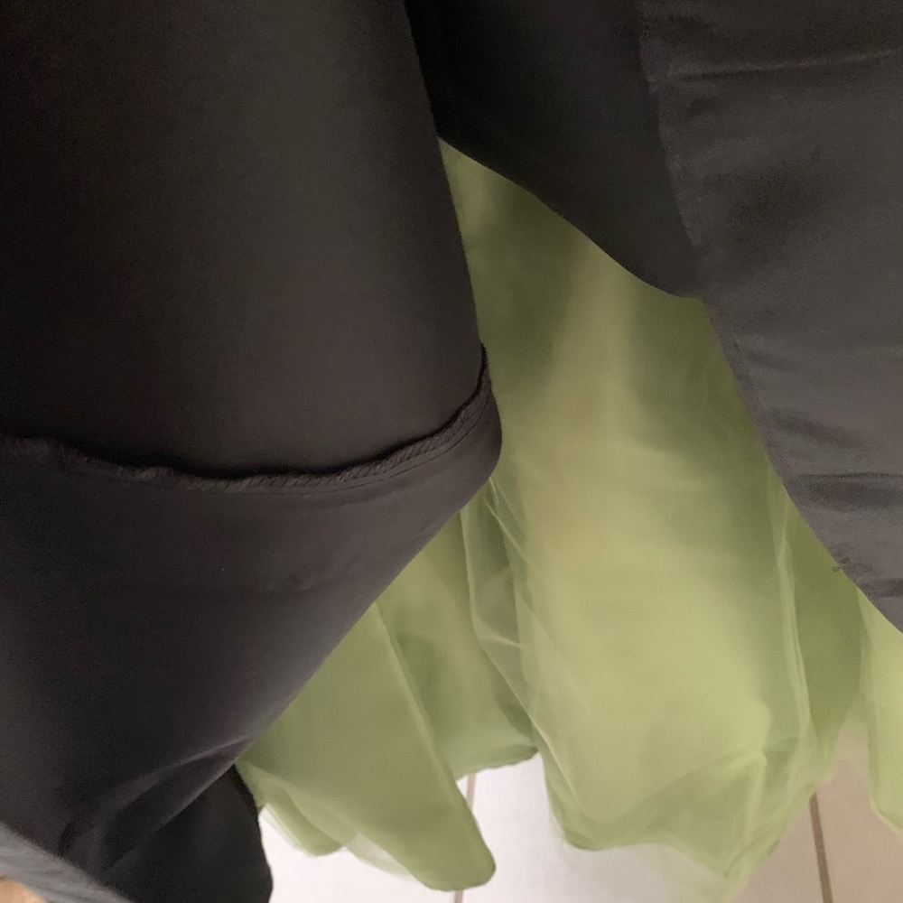 Jessica McClintock for Gunne Sax Black Lime Green Ball Gown Size 15 - Picture 4 of 4